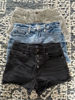 J.Crew Black Denim High-Rise Shorts